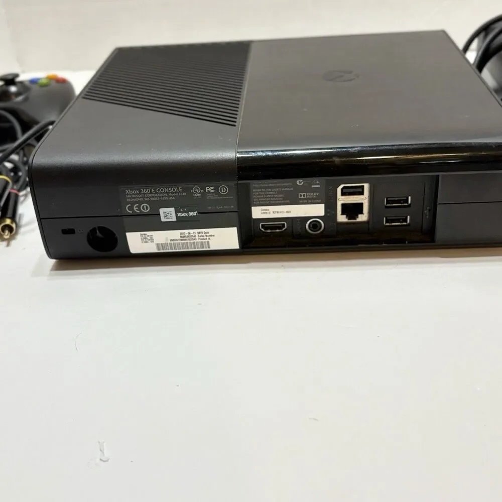 Xbox 360 E Console Model 1538 External Hard Drive And Wireless Controller